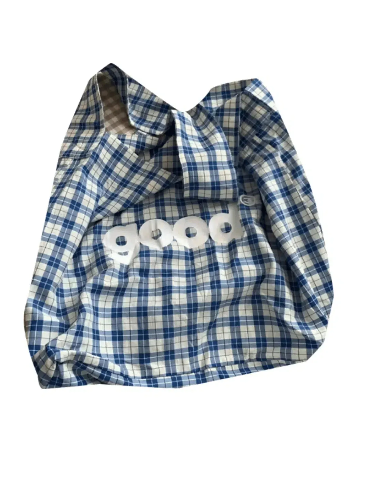 Vvsha  Christmas Gift Blue Check Canvas Bag