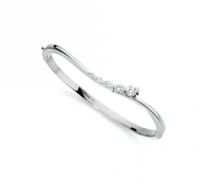 Wharton heavy 18ct white gold 1.02ct diamond set bangle