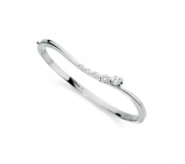 Wharton heavy 18ct white gold 1.02ct diamond set bangle