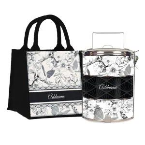 Wild Rose Artline Series 3-Tier Standard Medium 14cm Tiffin Carrier [FREE Custom Add Name]