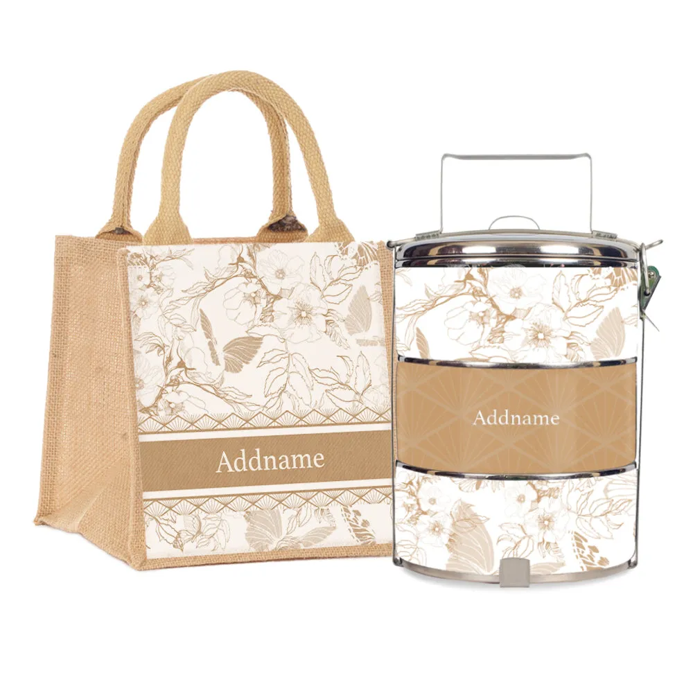 Wild Rose Artline Series 3-Tier Standard Medium 14cm Tiffin Carrier [FREE Custom Add Name]