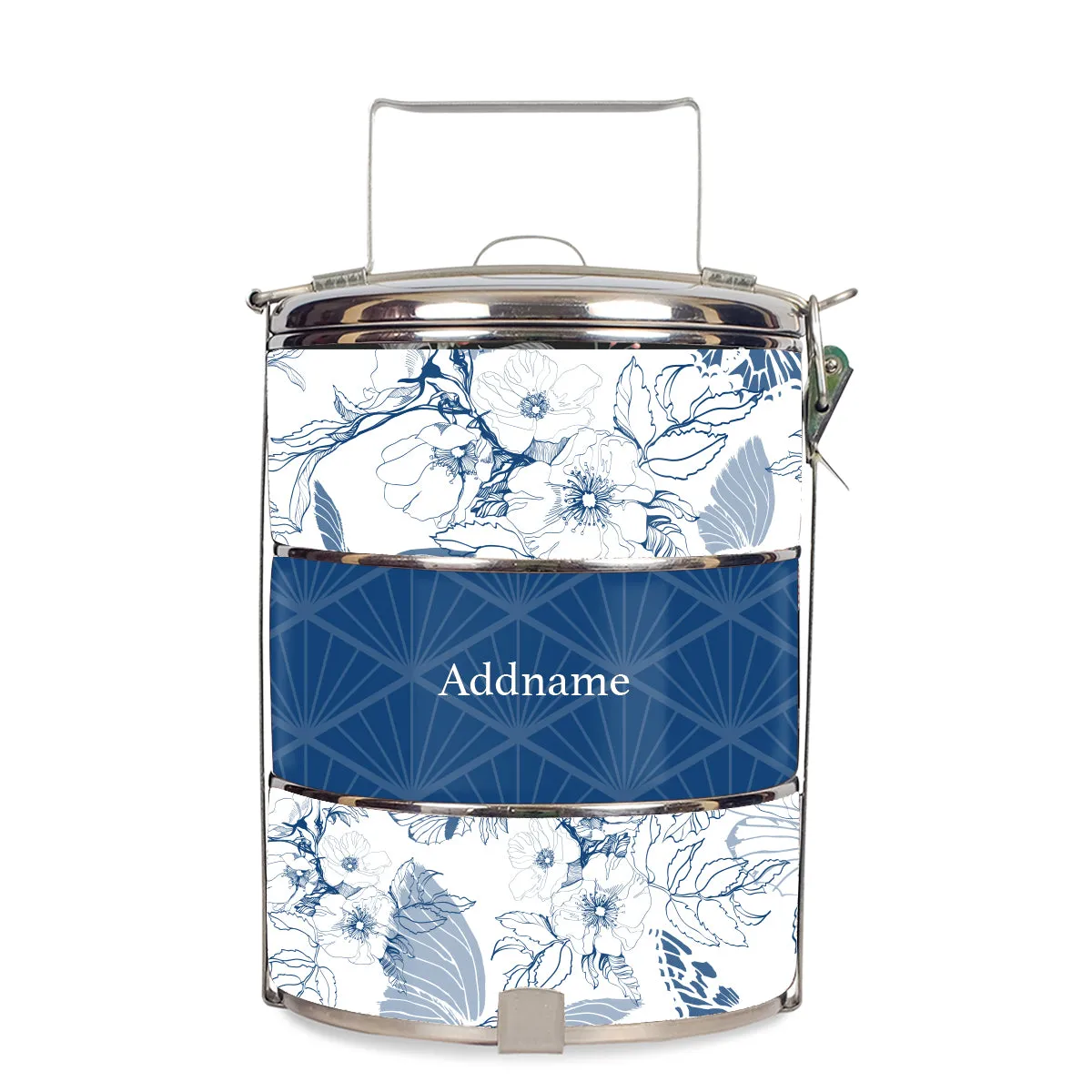 Wild Rose Artline Series 3-Tier Standard Medium 14cm Tiffin Carrier [FREE Custom Add Name]