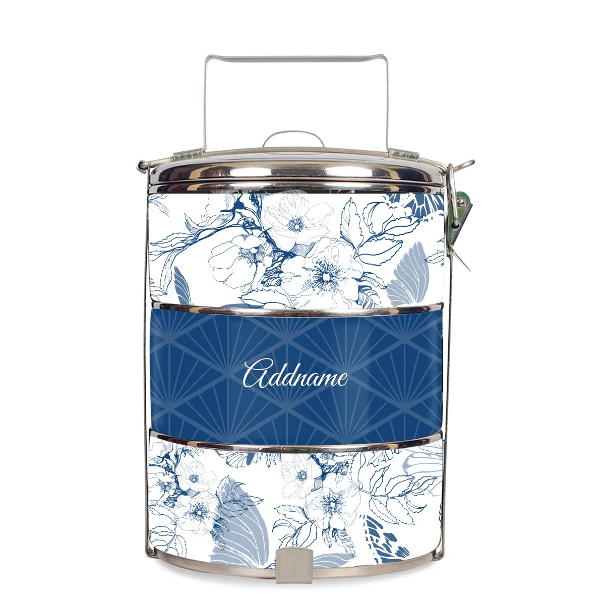 Wild Rose Artline Series 3-Tier Standard Medium 14cm Tiffin Carrier [FREE Custom Add Name]