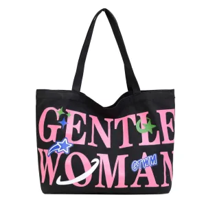 YB New Gentle Woman Tote Bag Canvas Simple Shoulder Bags For Women ON SALE