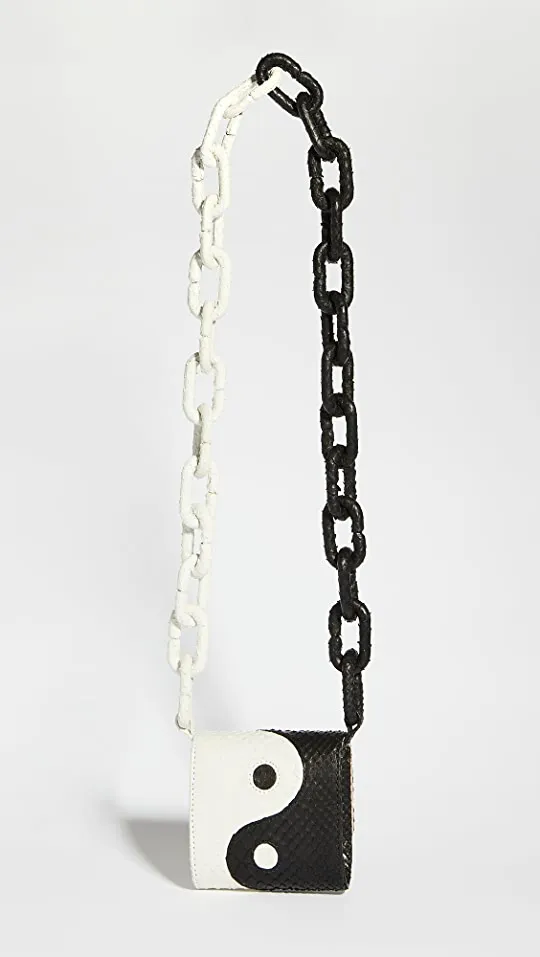 YIN-YANG WALLET WITH LEATHER LINK CHAIN STRAP